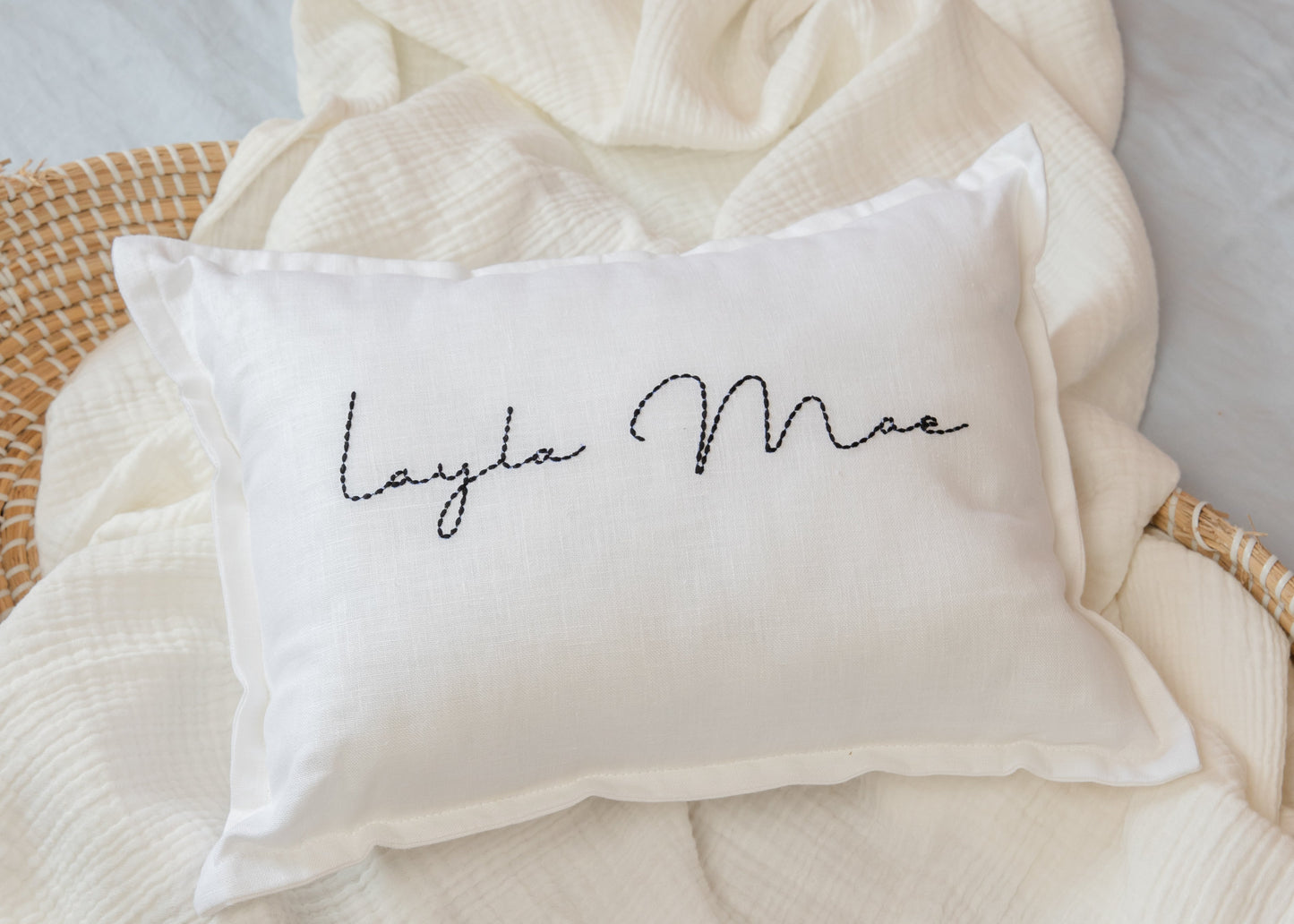 Linen Nursery Cushion.