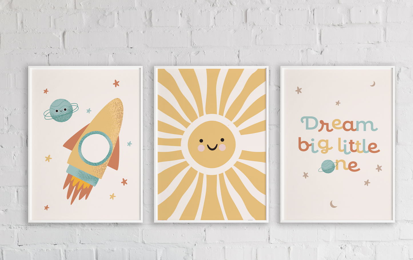 Kids Room Wall Art Set | Neutral Nursery Digital Prints | Ballerina, Animal & Sunshine Collection | Instant Download Decor