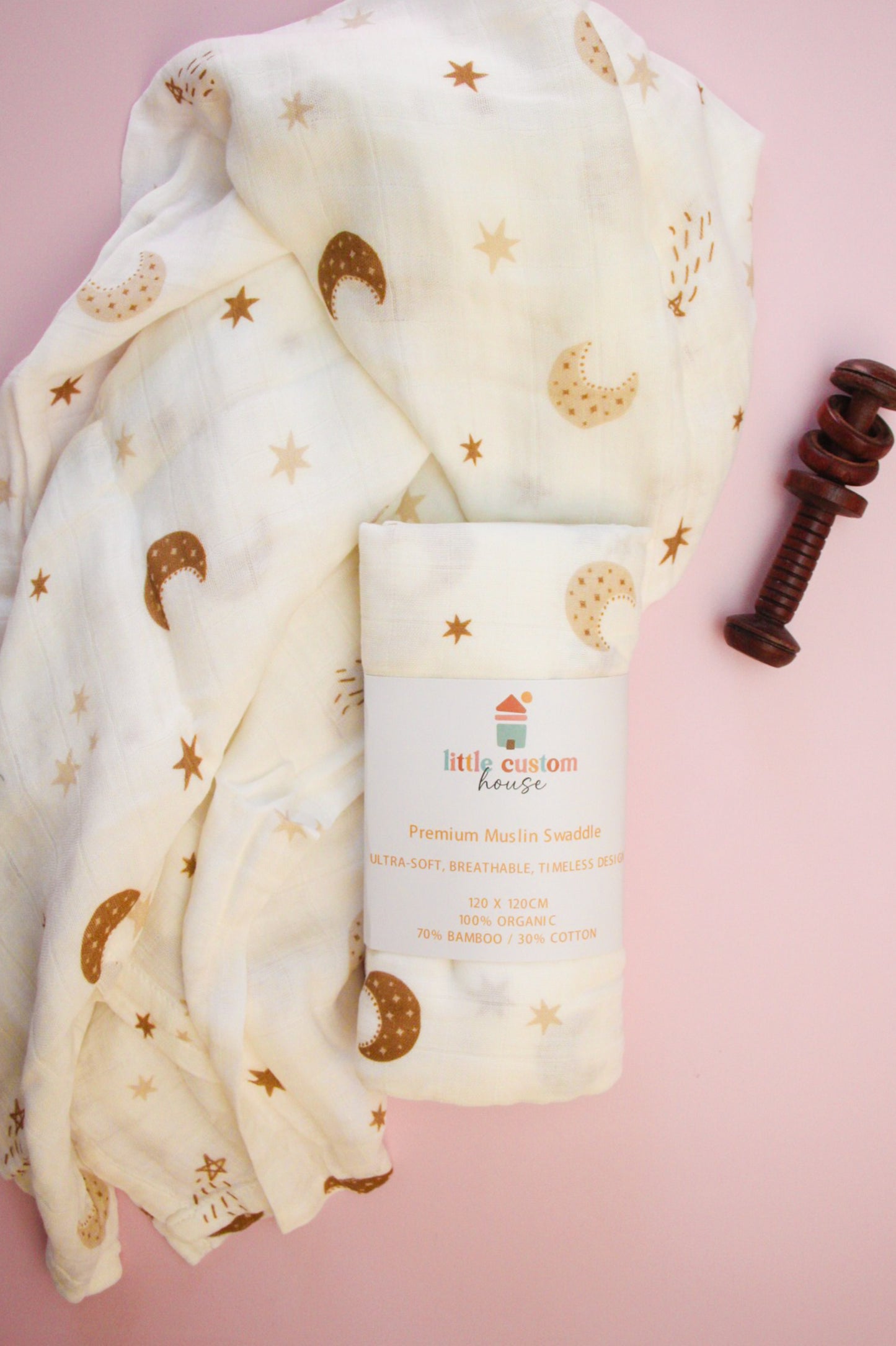 GOTS Certified Premium Muslin Swaddle- Soft, Stylish & Breathable