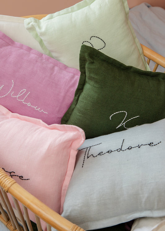 Linen Nursery Cushion.