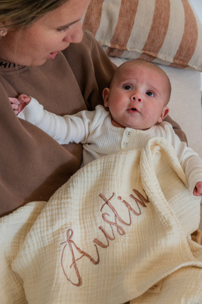 Personalised Premium Muslin Swaddle - Soft, Lightweight & Customisable