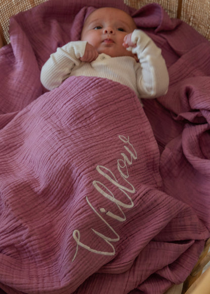 Personalised Premium Muslin Swaddle - Soft, Lightweight & Customisable