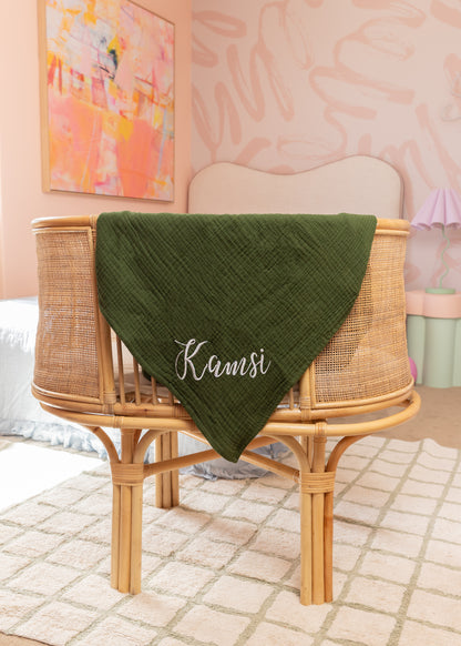 Personalised Premium Muslin Swaddle - Soft, Lightweight & Customisable