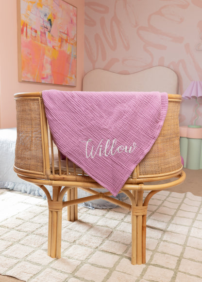 Personalised Premium Muslin Swaddle - Soft, Lightweight & Customisable